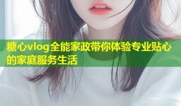 糖心vlog全能家政带你体验专业贴心的家庭服务生活